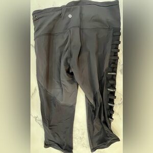 Lululemon Athletica Black Crops with Side Detailing